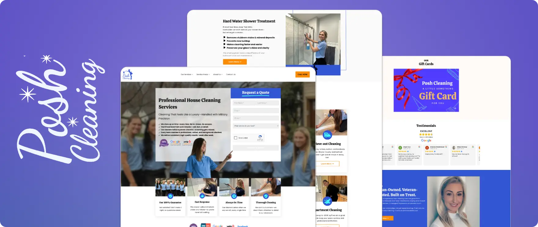 Posh Cleaning Website Image